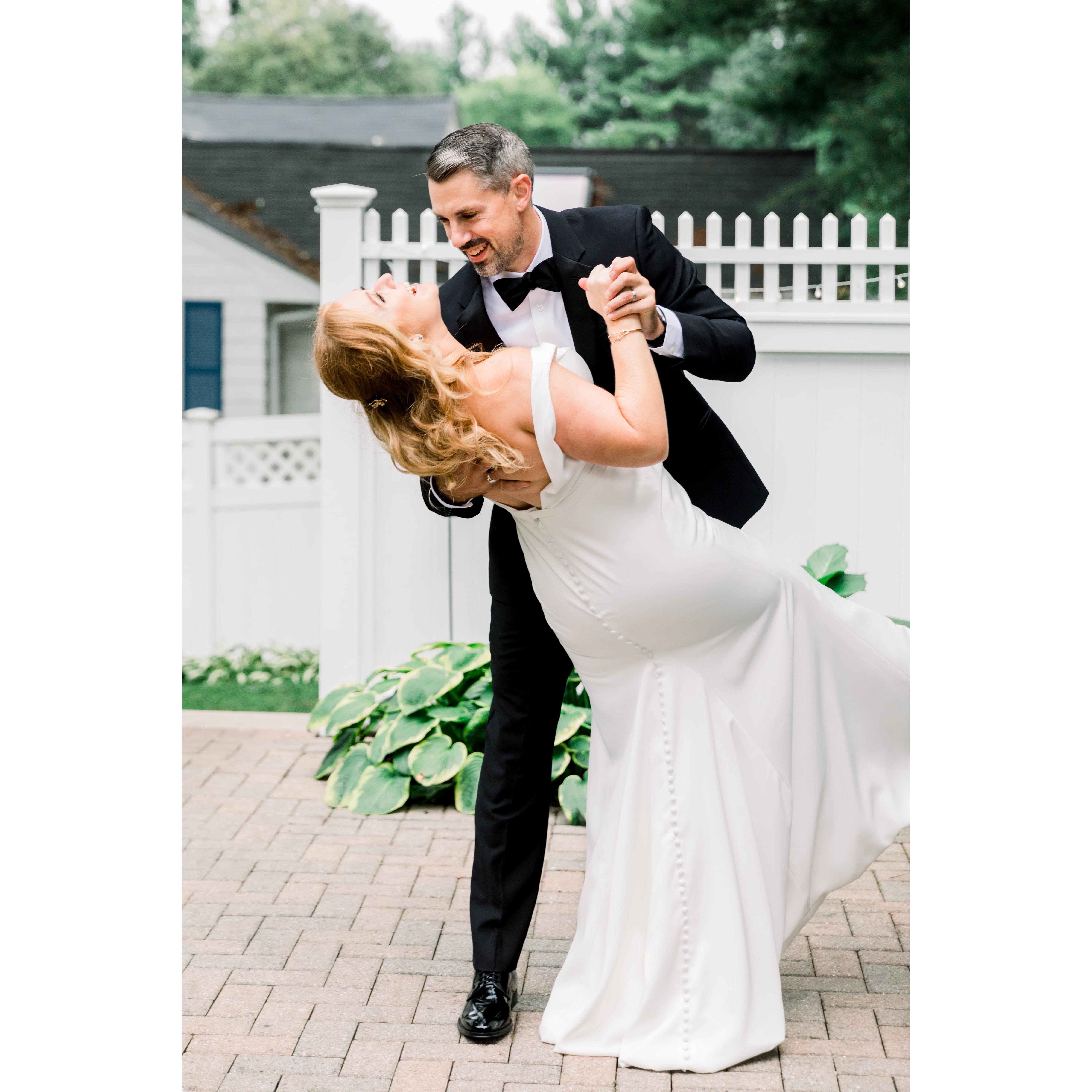 We took a few dance lessons to master this dip.