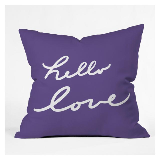 18"x18" Lisa Argyropoulos Hello Love Throw Pillow Purple - Deny Designs