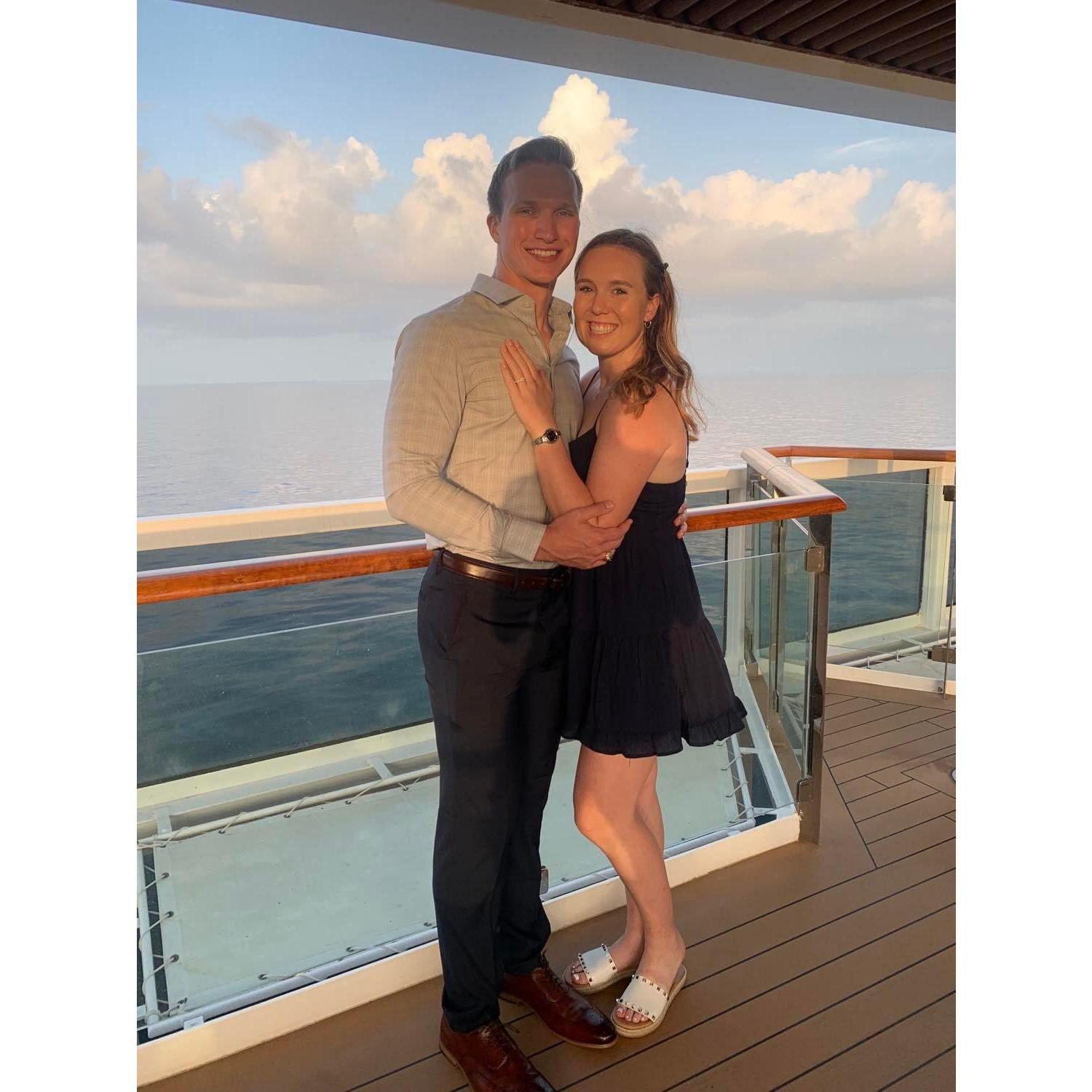 Enjoying the warm rays and cool breeze on the Gulf of Mexico, right before dinner and a show.