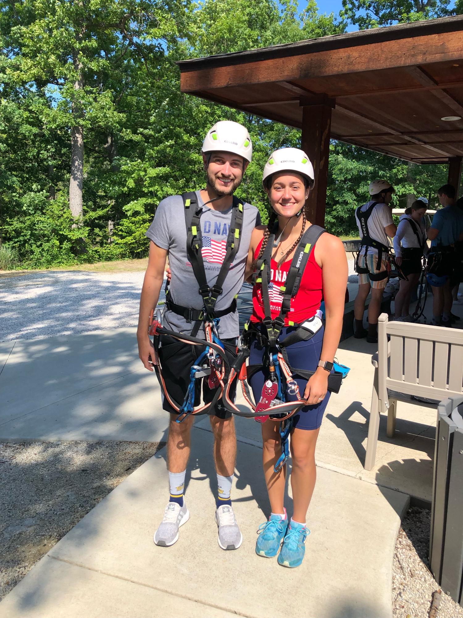 Zip lining Geneva On The Lake July 2022