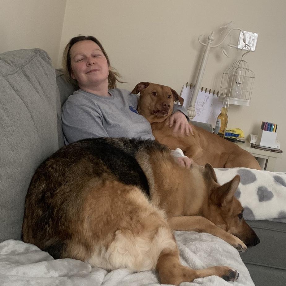 Our favorite place to be, snuggling at home in PJs !