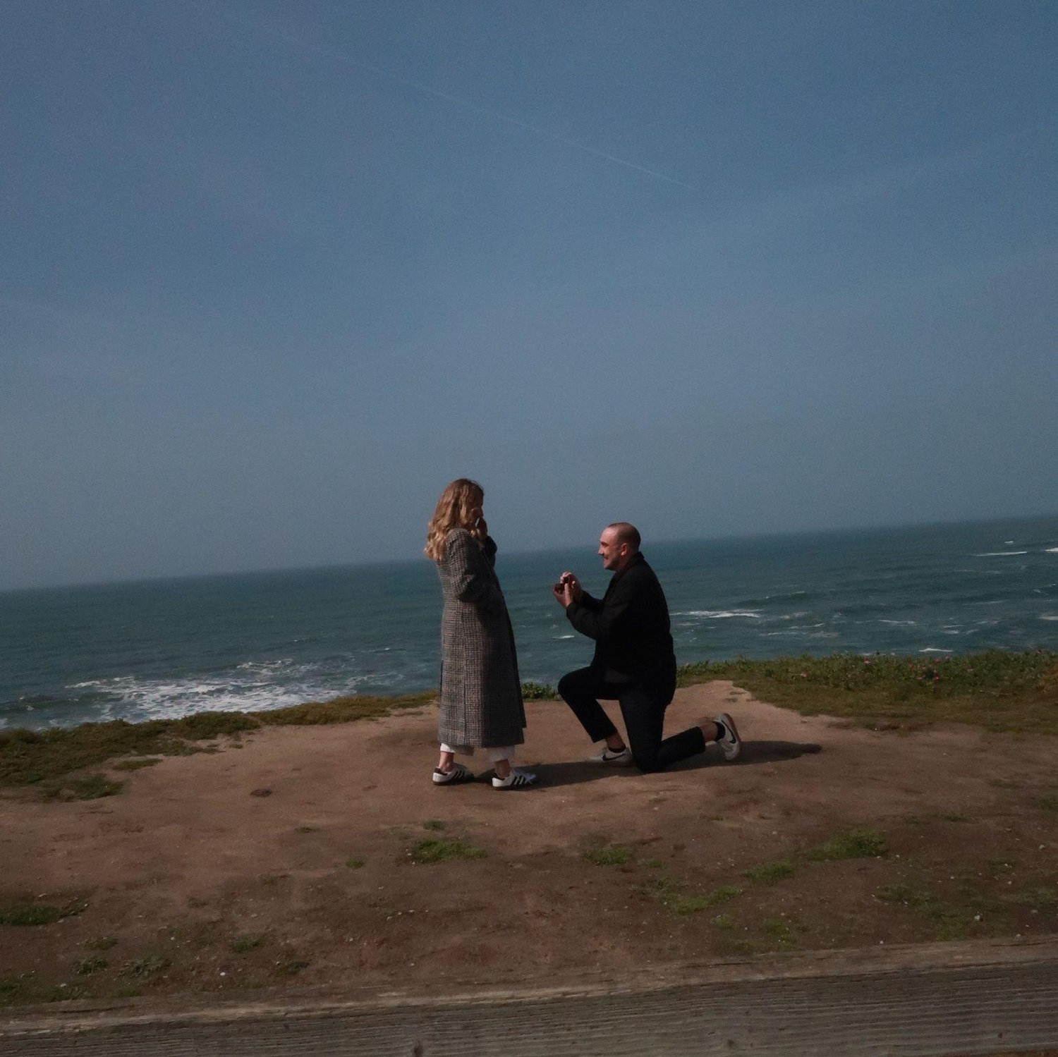 The moment Jake proposed in Half Moon Bay. March 2025