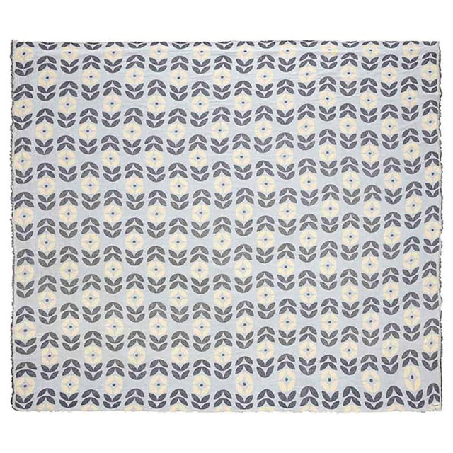 Sand Cloud Oversized Throw Blanket for Bed & Couch (Sunflower) - 100% Turkish Organic Cotton & Jacquard Weave with Fringe Tassels - Soft & Lightweight Beach & Throw Blankets - 90" x 90" - Zinnia Party