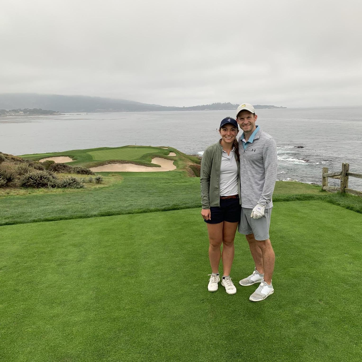 7th hole at Pebble Beach! We were lucky enough to play the course this year while there for a wedding (yay Kate and Rich!!) - and Abbey birdied this hole!