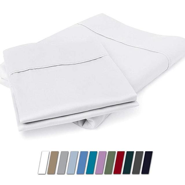 Mayfair Linen 800 Thread Count 100% Egyptian Cotton Pillow Cases, White Queen Pillowcase Set of 2, Long-Staple Combed Pure Natural Cotton Cases for Sleeping