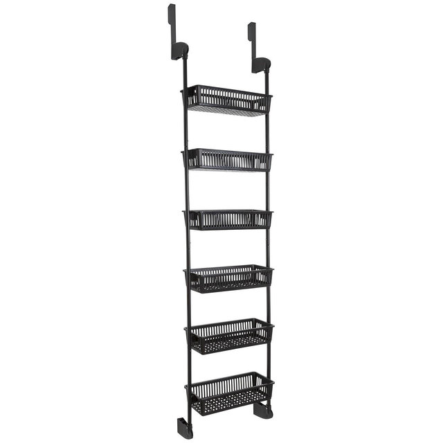Smart Design 6-Tier Over-the-Door Hanging Pantry Organizer with Full Baskets