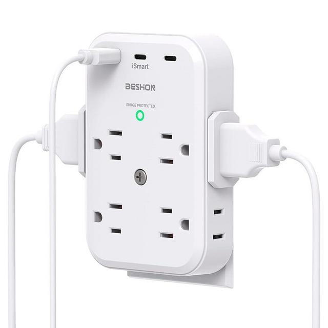 Surge Protector, USB C Multi Plug Outlet, Outlet Extender with 8 Outlets 3 USB(2 USB C), USB Wall Charger, 3-Sided, 900J Outlets Splitter Wall Plug Adapter Spaced for Home Travel Dorm Room Essentials…