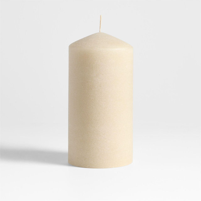 Sand Large Ivory 4"x8" Pillar Candle