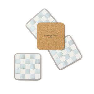 Sterling Check Cork Back Coasters, Set of 4
