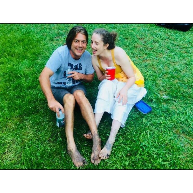 Our first weekend camping together at a music festival in Canada.  We identified our shared love for not wearing shoes... ever.