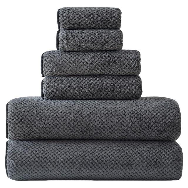 Akzpe 30x60 Inches Extra Large Bath Towels Set Super Soft Absorbent Luxury Microfiber Towels for Bathroom (Charcoal Grey, 6PCS)