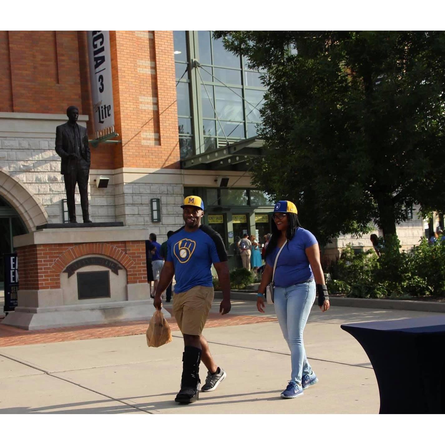 August  9, 2017 - At the Brewers Game with Charles' old job
