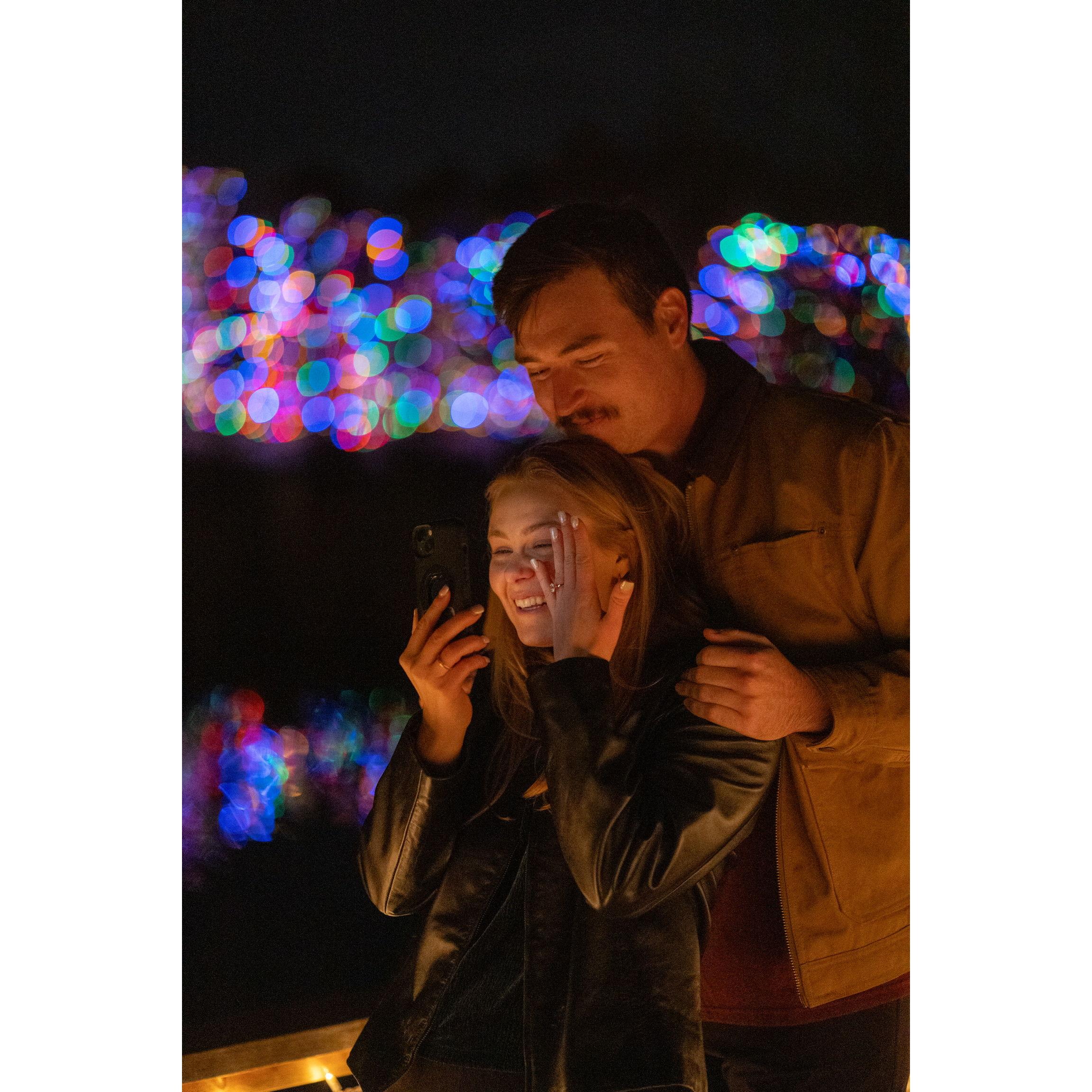 Andy asked Tori to marry him in the same spot they first danced to Ella Fitzgerald's "The Nearness of You" after their first in-person date over a year prior. Wilburns coming 2024!