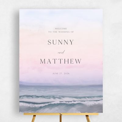Light Pink Wedding Sign - Clearwater Portrait