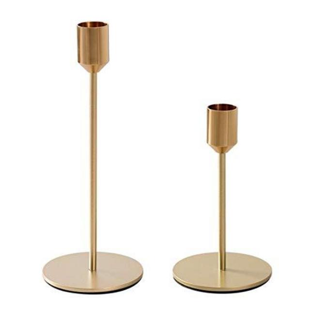 BWRMHME New Modern Metal Gold Candlestick Holders Wedding Decoration Candlesticks Home Decor Bar Party Candle Holderss (S+L)