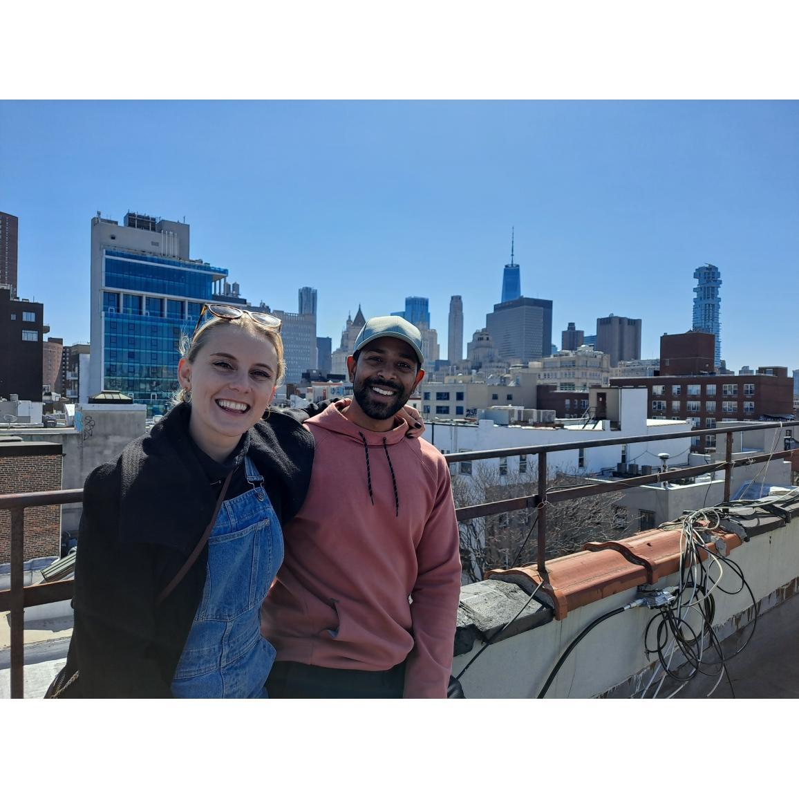 Enjoying the New York skyline.