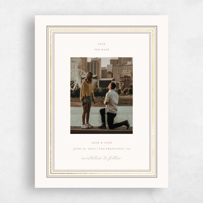 Rich Taupe, Beige Wedding Save the Date - Robin Photo Foil