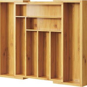 Pipishell Bamboo Expandable Silverware Drawer Organizer, Adjustable Kitchen Utensil Tray for Forks, Spoons and Knives, Wood Storage Cutlery Holder for Bedroom and Living Room