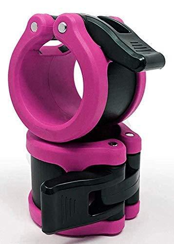 Clout Fitness Quick Latch Release Pair of Locking 2&quot; Olympic Size Barbell Clamp Collar Great for Pro Training (Pink)