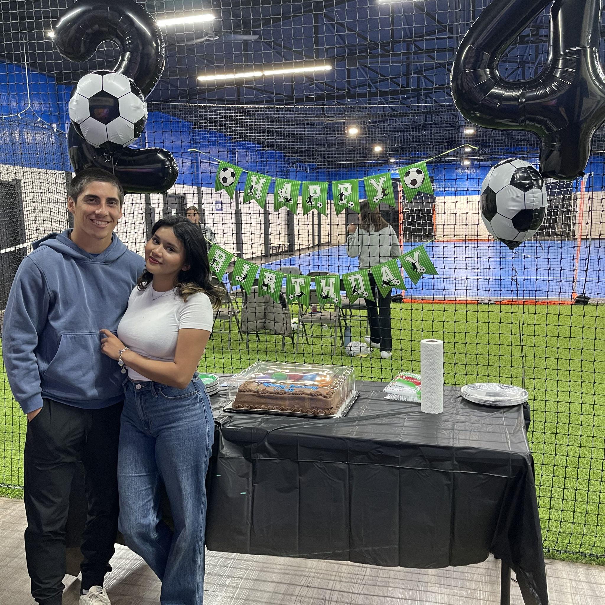 11/24/24: Jackie throwing Nate a surprise birthday party at a futsal facility so he could play with his friends!