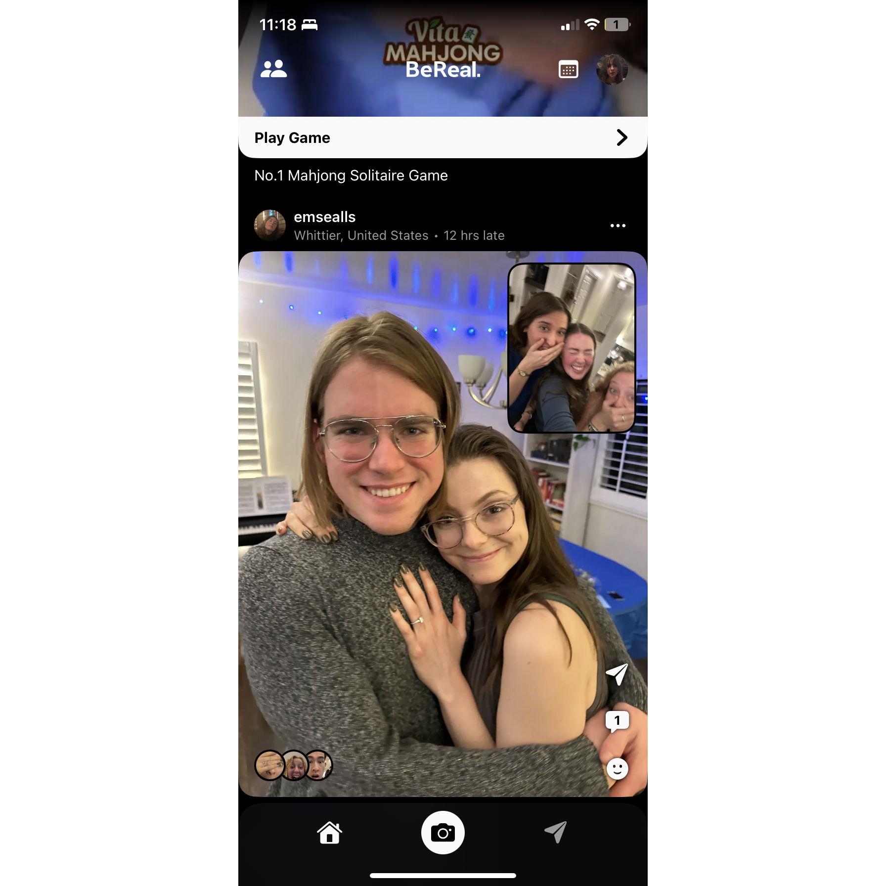 BeReal captures the surprise engagement celebration!
