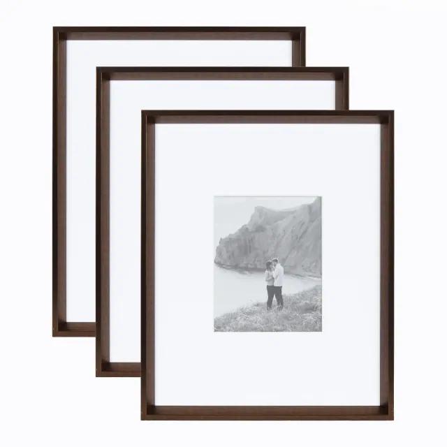 Kate & Laurel All Things Decor 16"x20" Matted to 8"x10" Calter Modern Wall Picture Frames Bronze