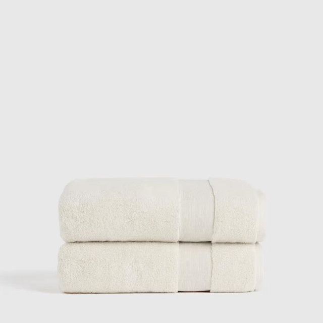 Ivory Turkish Classic Bath Towel (Set of 2)