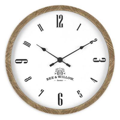 Bee & Willow 16-Inch Wood Wall Clock in Natural Brown