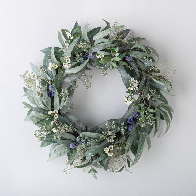 26" Artificial Eucalyptus and Berries Wreath Blue/Green - Threshold™ designed with Studio McGee