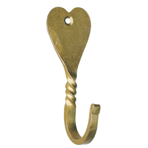 Living Ideas Hand Forged Heart Shape Wall Hook Wrought Iron Handmade Rustic Hanging Hook for Towel, Plant & Mug Modern Farmhouse Bathroom Wall Hook, Heavy Duty Kitchen Utensils Hooks