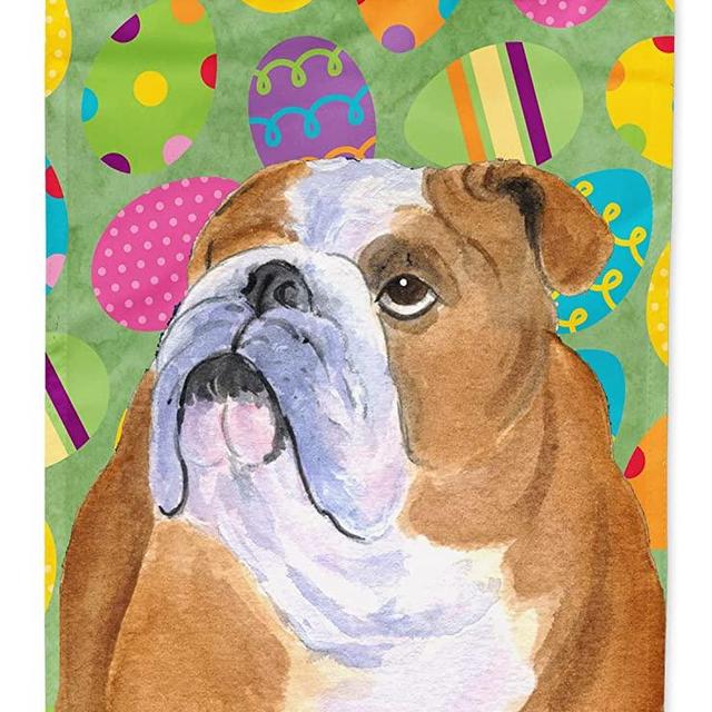 Caroline's Treasures SS4836GF Bulldog English Easter Eggtravaganza Flag Garden Size, Small, Multicolor