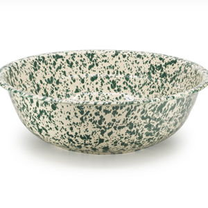 Splatter Medium Basin- Green and Cream