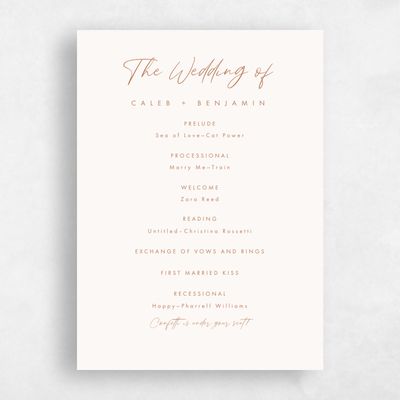 Beige Simple Wedding Program - Paloverde