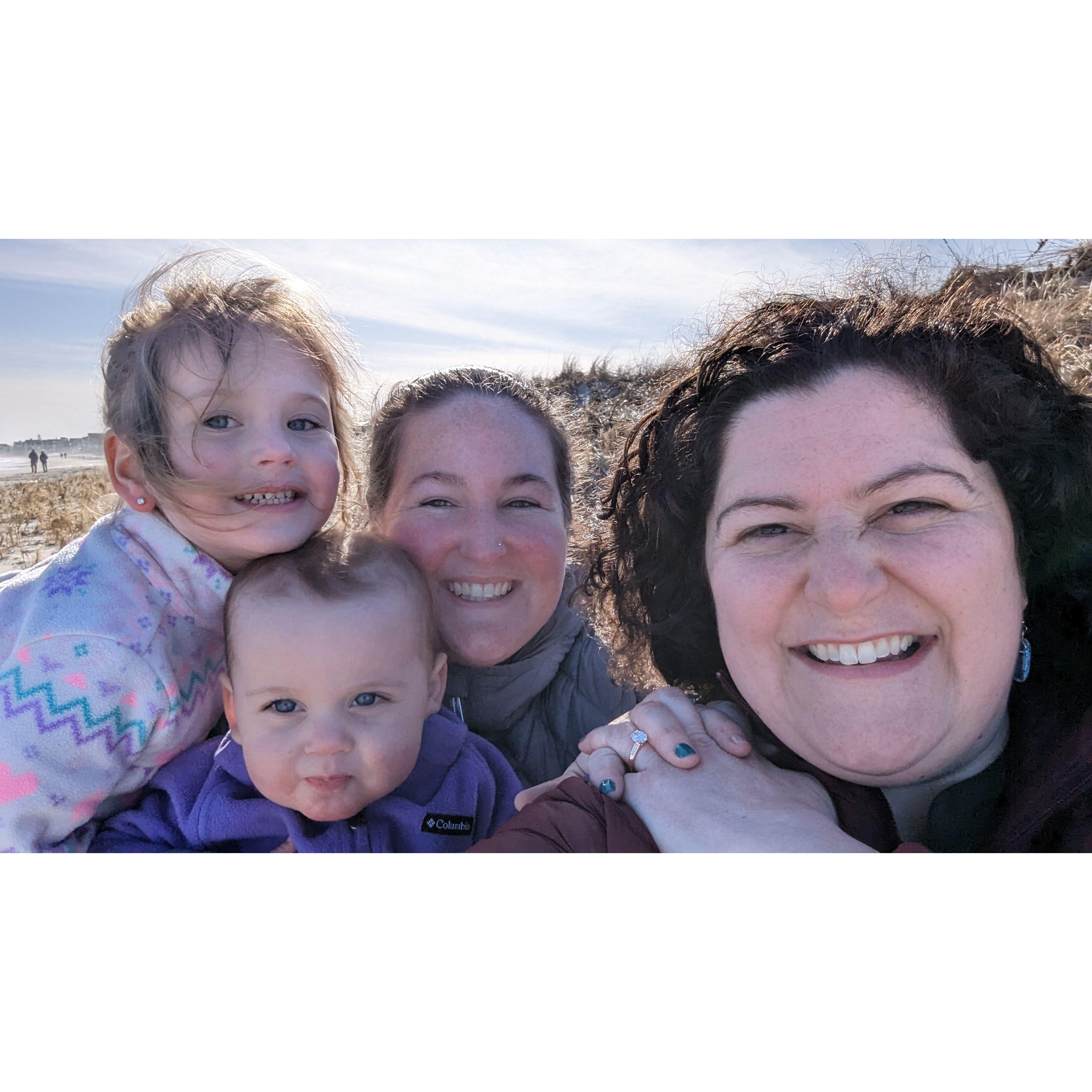 Right after we told the girls we were engaged - Wells Beach, ME