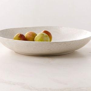 Hyacinth White Serving Bowl with Reactive Glaze + Reviews | CB2