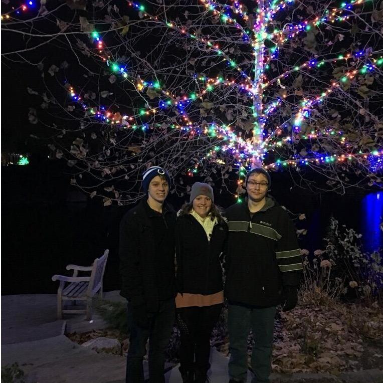 Getting in the Christmas spirit at the Botanical Gardens with Jesse's brother Joshua