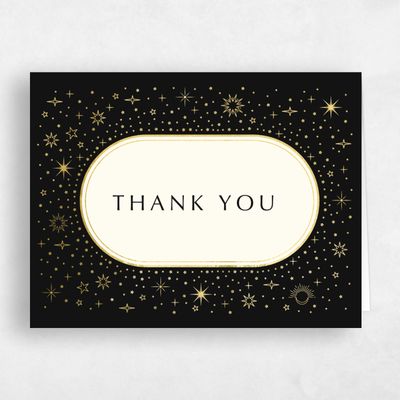 Black Wedding Thank You - Heron Landscape Foil