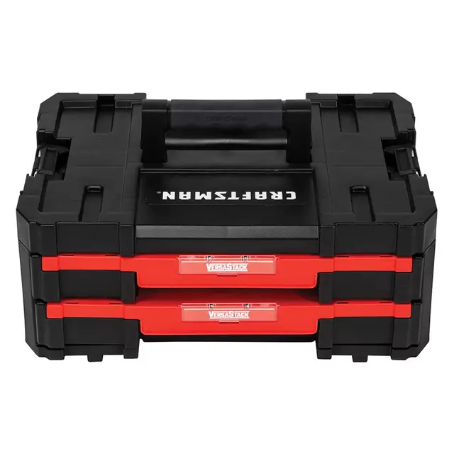 CRAFTSMAN VERSASTACK System 17-in 2-Drawer Black Plastic Tool Box