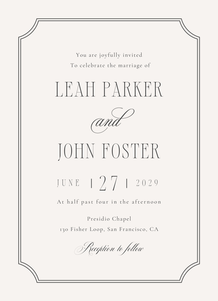 Dermot Classic | Light Oatmeal | Zola Wedding Invitations