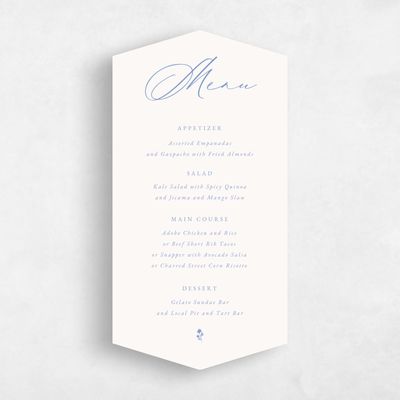 Blue Diamond Wedding Menu - Kiruna