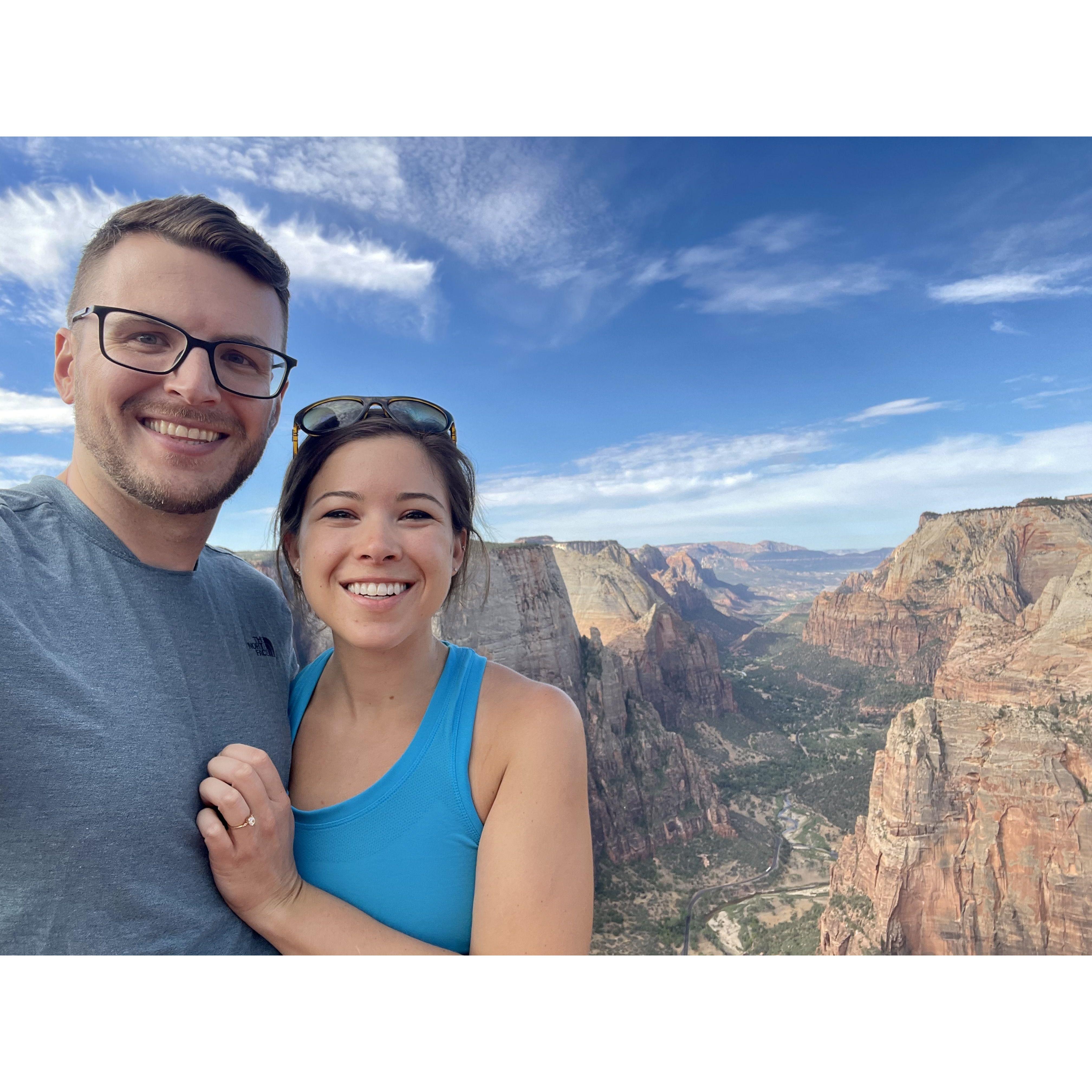 Rob proposed at Zion National Park on a perfect July day.