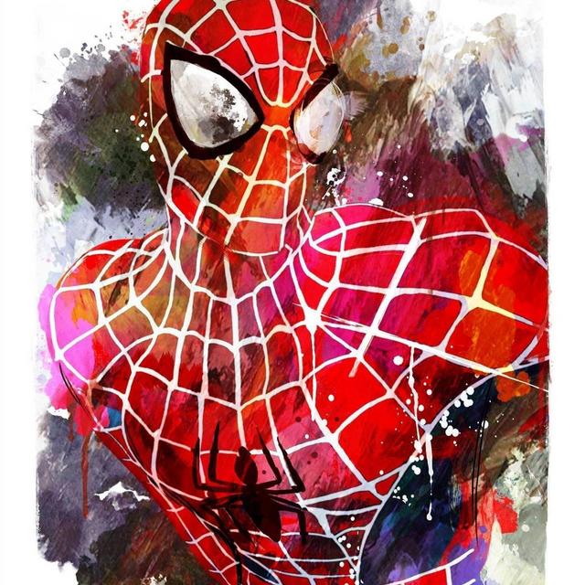 Spider Verse Spiderman WOOD Art Panel, 11x17" Abstract Art Print mounted on wood, signed by artist