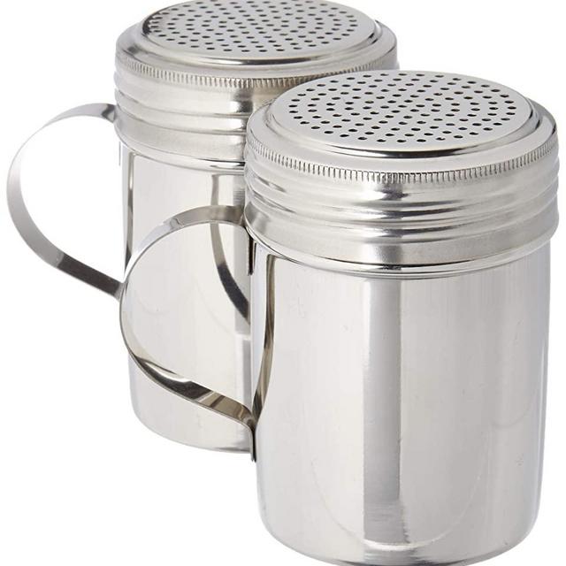 Great Credentials Stainless Steel Versatile Dredge Shaker, Salt, Sugar, Shakers 10 Oz. Each Set of 2