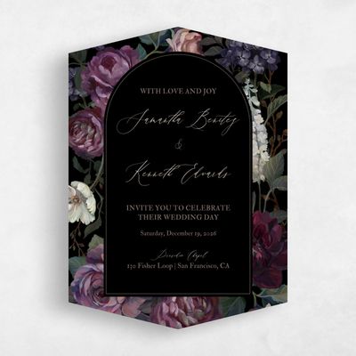 Black Diamond Wedding Invitation - Mystic Portrait