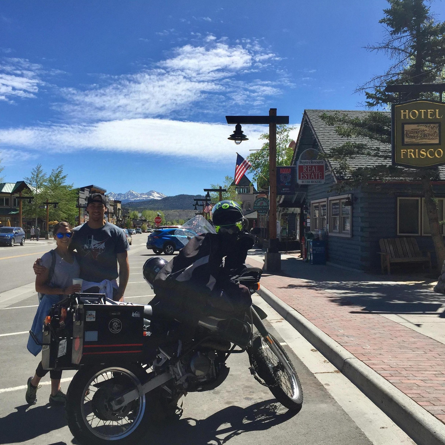 Taking "frankenbike" on a Colorado tour through one of our favorite towns, Frisco. (May 2018)