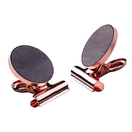 12 Strong Refrigerator Magnet Hook Clips- 30mm Wide- Perfect Kitchen Magnets Fridge Magnets Office Magnets Photo Magnets for House Office Personal Use,Rose Gold