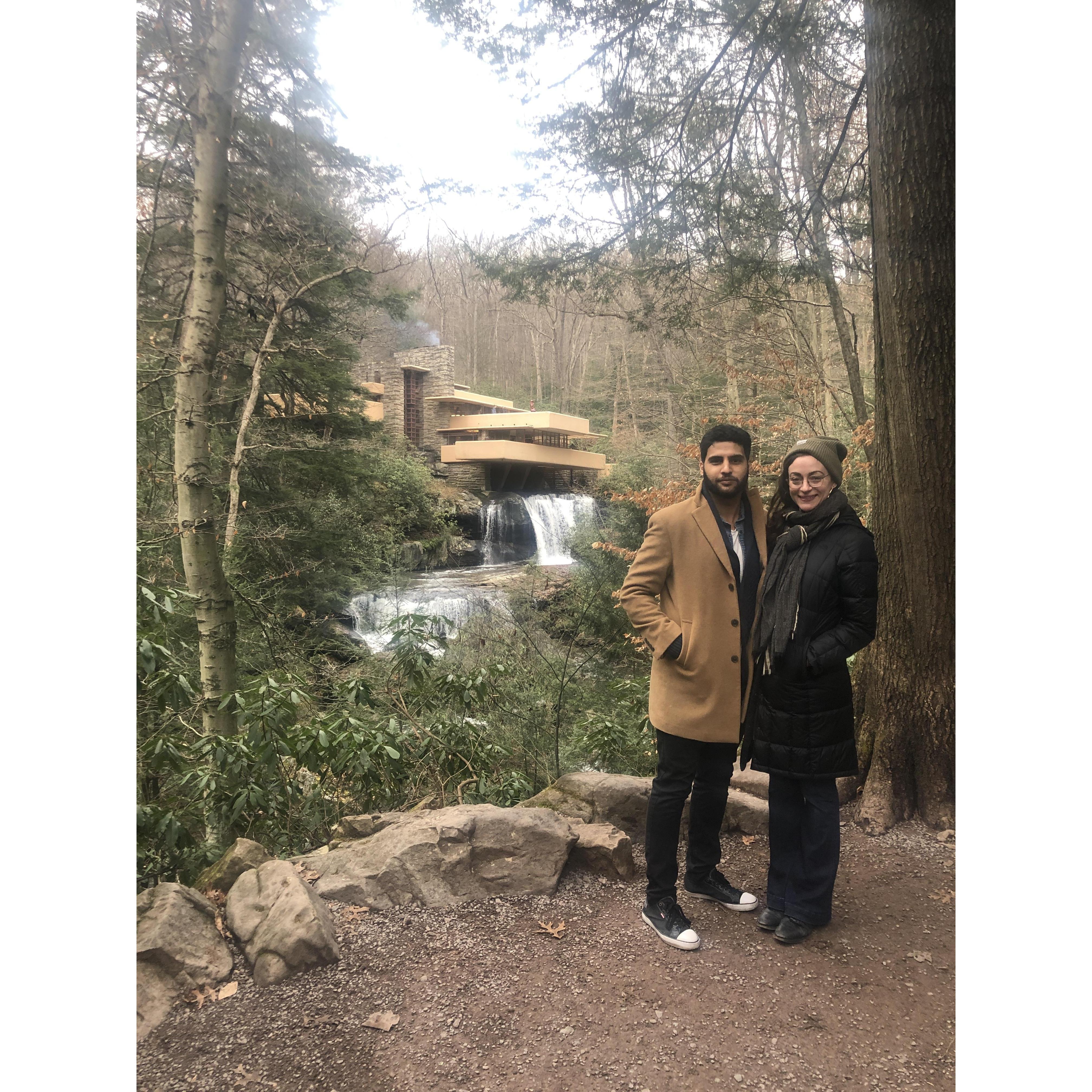 Babak loves Frank Lloyd Wright, so Eden surprised him with a trip to Falling Water for his Christmas present one year.