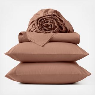 Organic Crinkled Percale 4-Piece Sheet Set