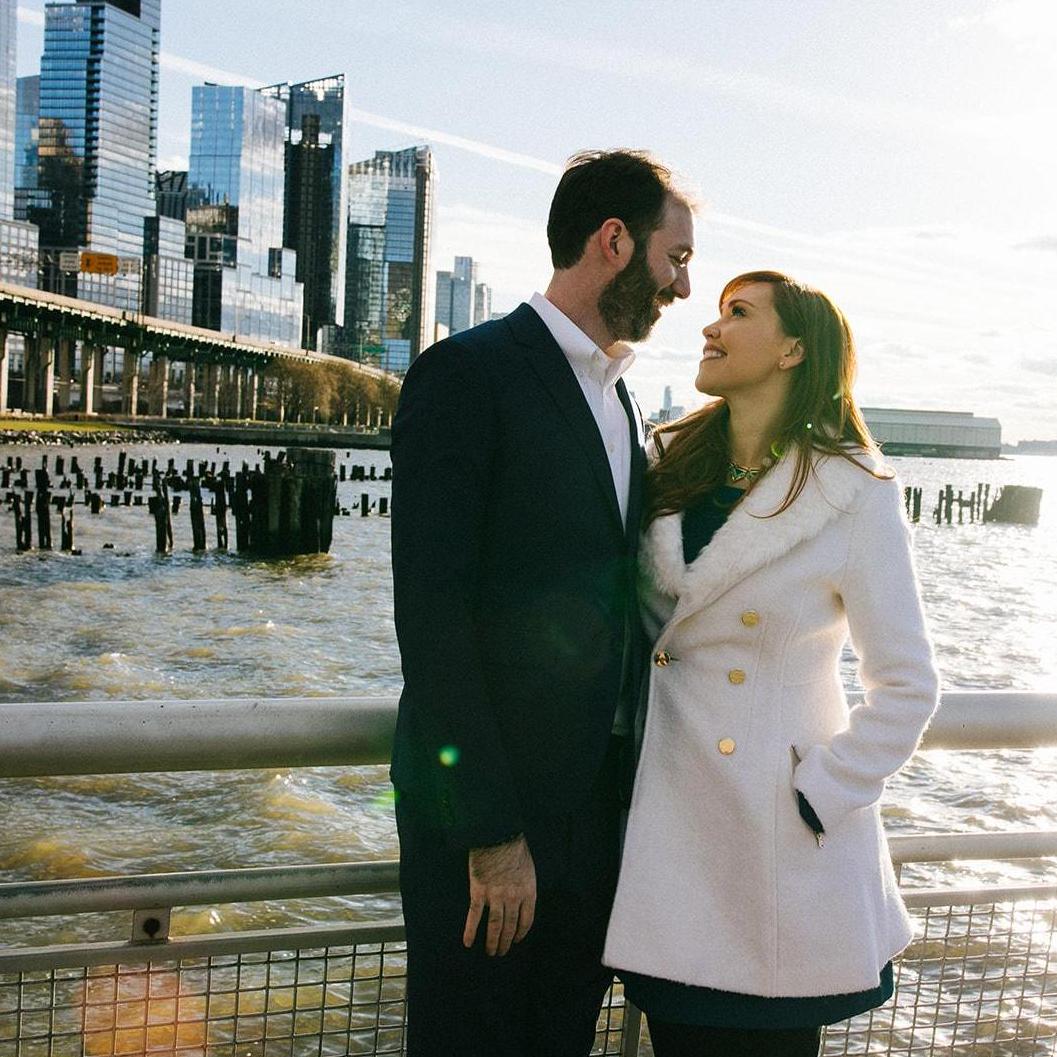 Engagement photo at the 68th St. Pier