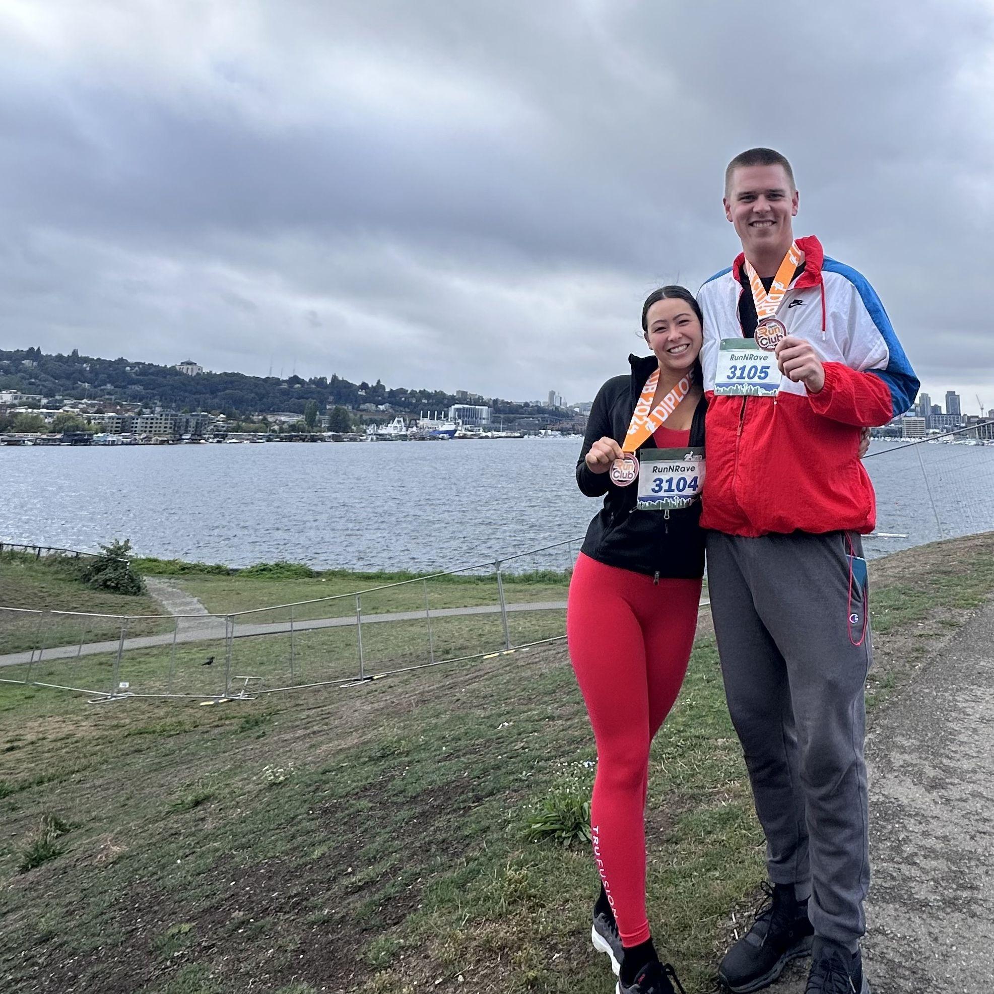 Our first "mini marathon" aka a 5k (;